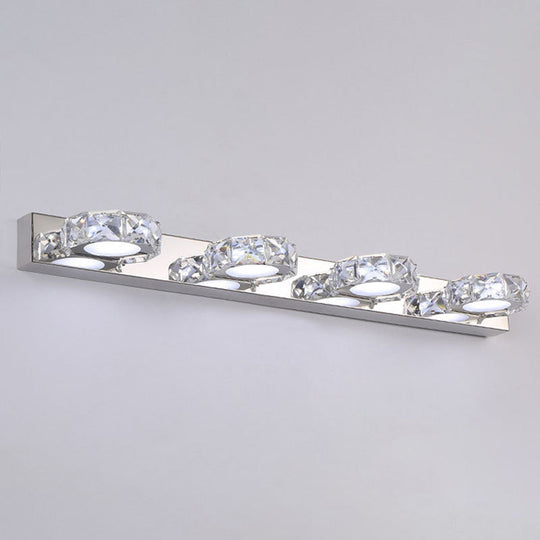 Crystal Circle Vanity Wall Light - Modern Minimalist Style For A Stylish Look 4 / Clear Round