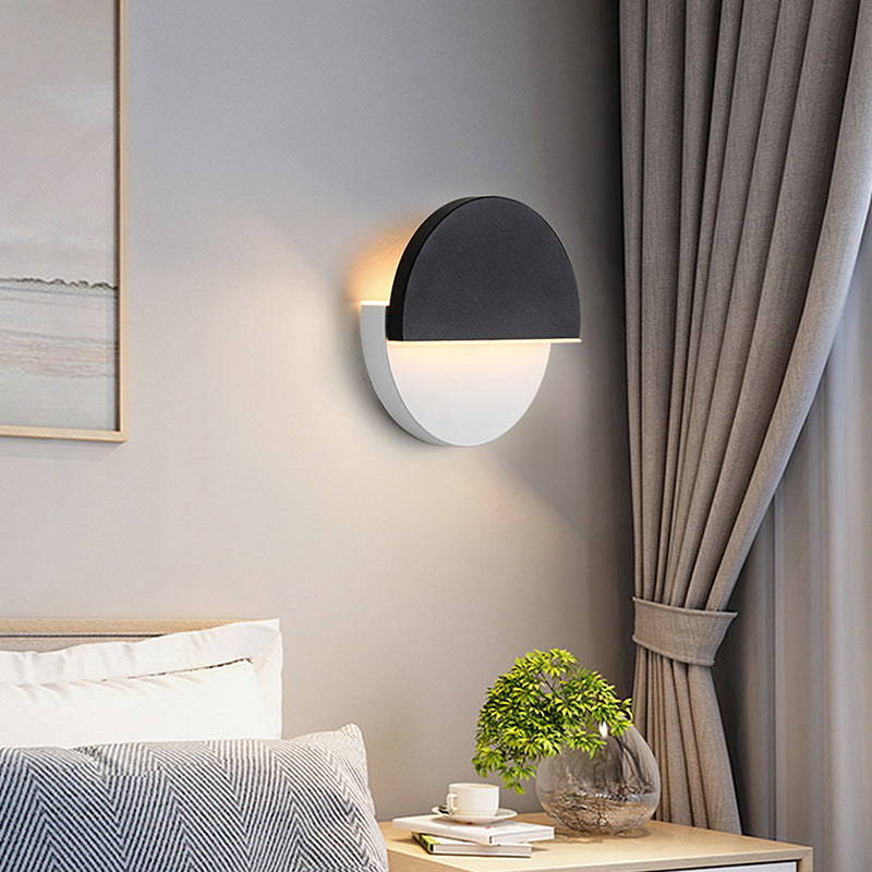 Rotating Nordic Led Wall Lamp In Round Disc Shape - Acrylic Indoor Light Fixture