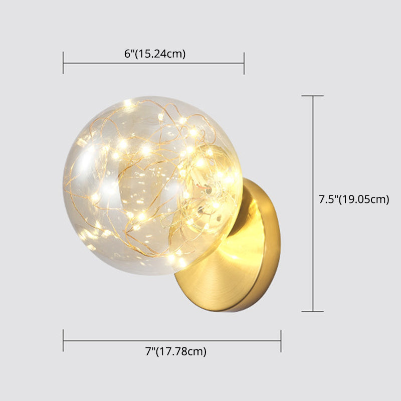 Bedside Glass Shade Wall Mount Light With Creative Star Design