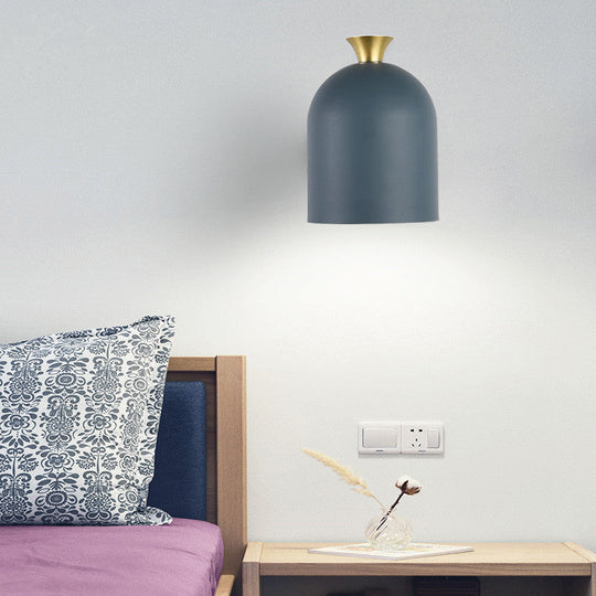 Nordic Wall Mounted Light: Simplicity Macaroon Metal Sconce - Bedroom Fixture Blue