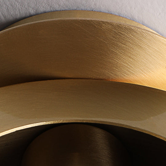 Modern Brass Wall Sconce - Stylish Bedroom Decoration 1-Light Round Shape Mount Bedside Light
