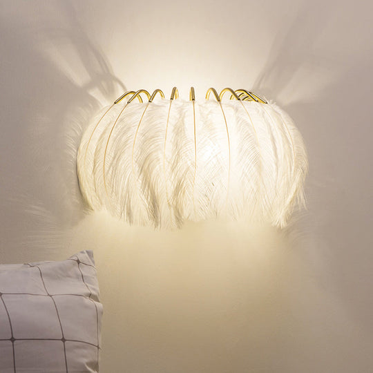 Nordic Feather Wall Sconce For Bedroom Ambient Lighting