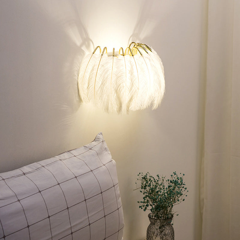 Nordic Feather Wall Sconce For Bedroom Ambient Lighting