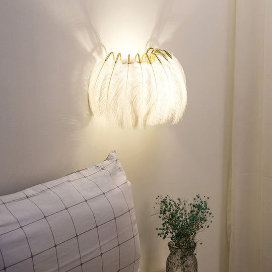 Nordic Feather Wall Sconce For Bedroom Ambient Lighting