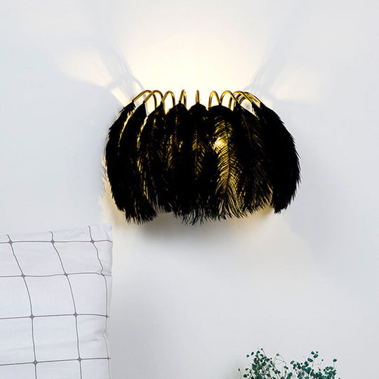 Nordic Feather Wall Sconce For Bedroom Ambient Lighting