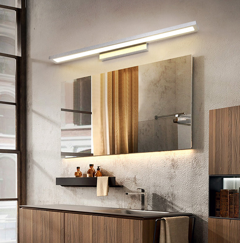 Modern Minimalist Vanity Wall Light In Aluminum With Rectangular Shape