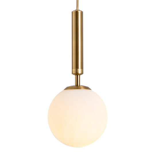 Mid-Century Modern White Glass Sphere Pendant Lighting - Ideal For Restaurants
