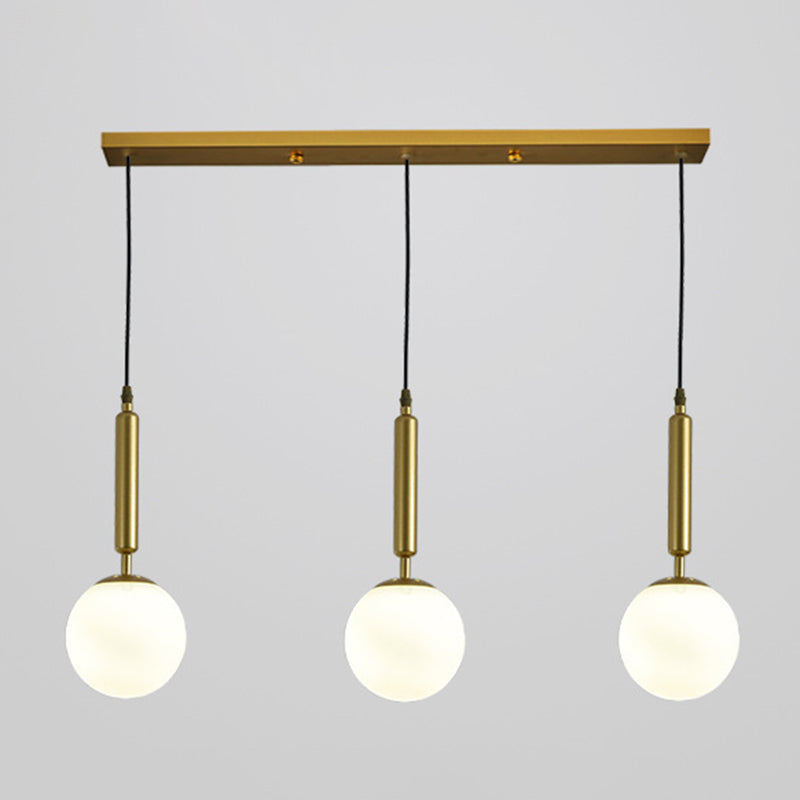 Sleek 3-Light Glass Pendant: Modern Creative Multi-Light Fixture For Clothing Stores Gold / White
