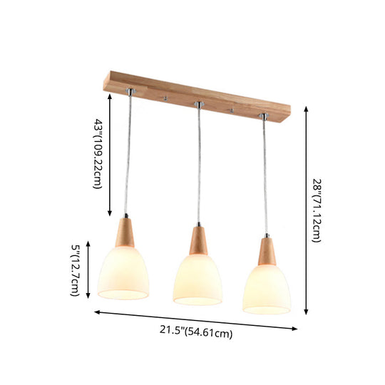 Modern White Glass Cone Pendant Ceiling Lights For Restaurants - Hanging Lighting