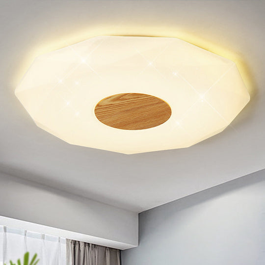 Modern Geometric Acrylic Flush Mount Led Light - 14.5/18.5/22.5 W Warm/White/3 Color Options White /