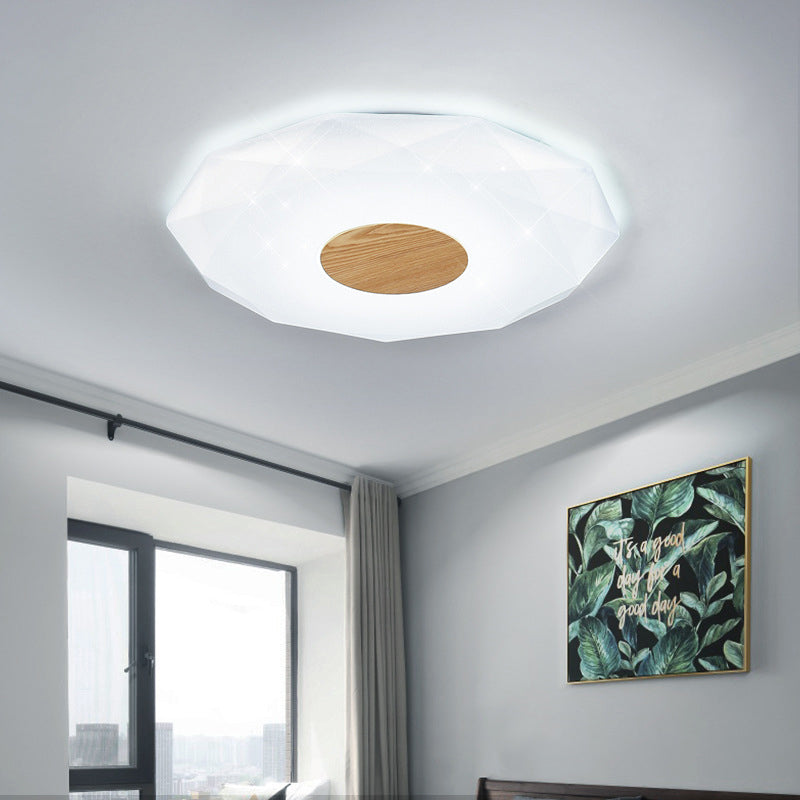 Modern Geometric Acrylic Flush Mount Led Light - 14.5’/18.5’/22.5’ W Warm/White/3 Color