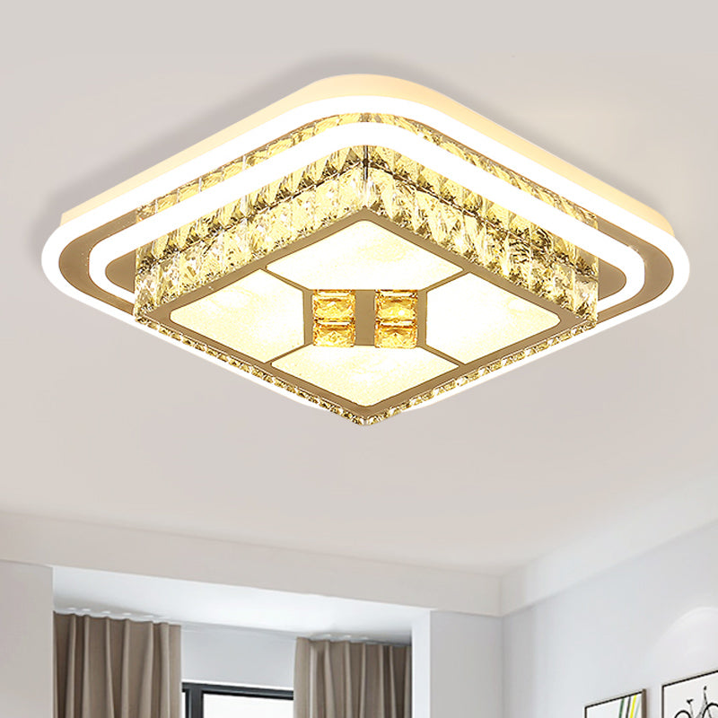 White Led Wide Ceiling Mount Flush Light Fixture - 14’/19.5’/23.5’ Width / 14’