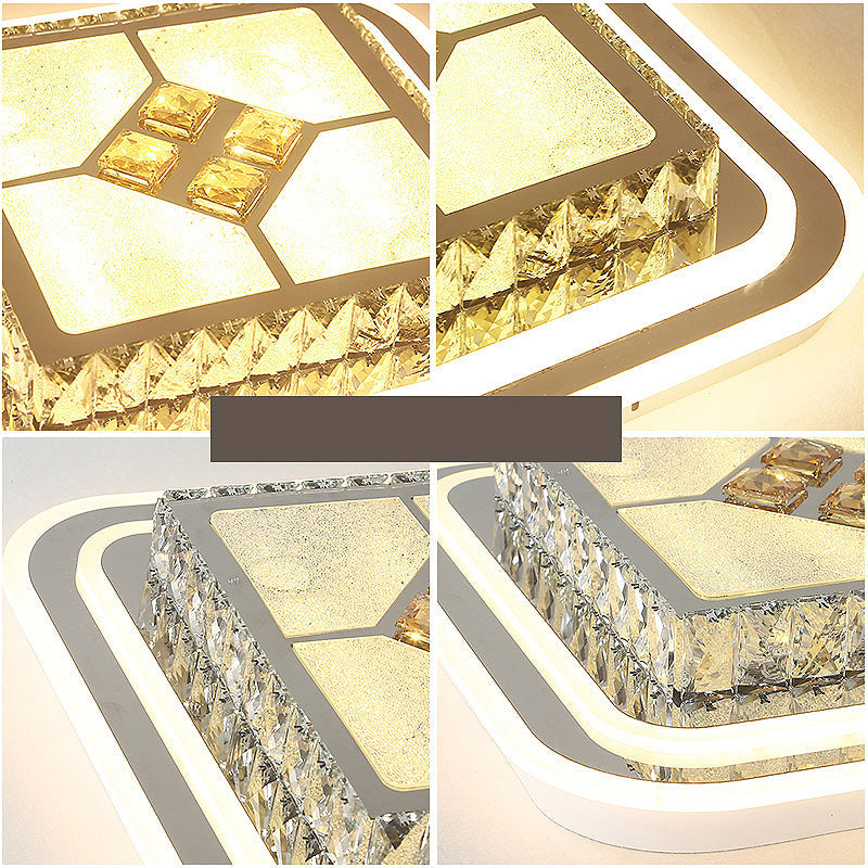 White Led Wide Ceiling Mount Flush Light Fixture - 14’/19.5’/23.5’ Width