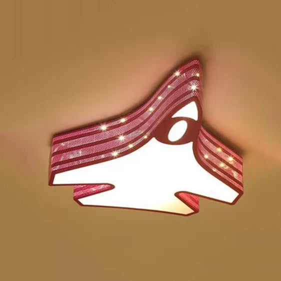 Blue Cartoon Flush Ceiling Lamp For Child’s Bedroom Or Plane-Themed Bathroom Pink / White