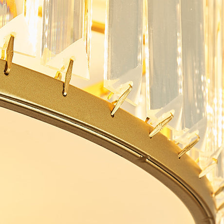 Contemporary Crystal Drum Flush Mount Ceiling Light Gold Finish 3/4/5 Lights Sizes 12.5/16.5/20.5