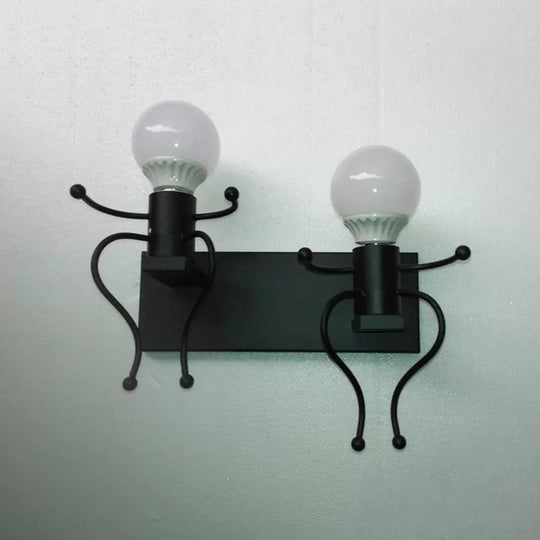 Contemporary Mini People Sconce With Dual-Led Lights For Hallways And Staircases