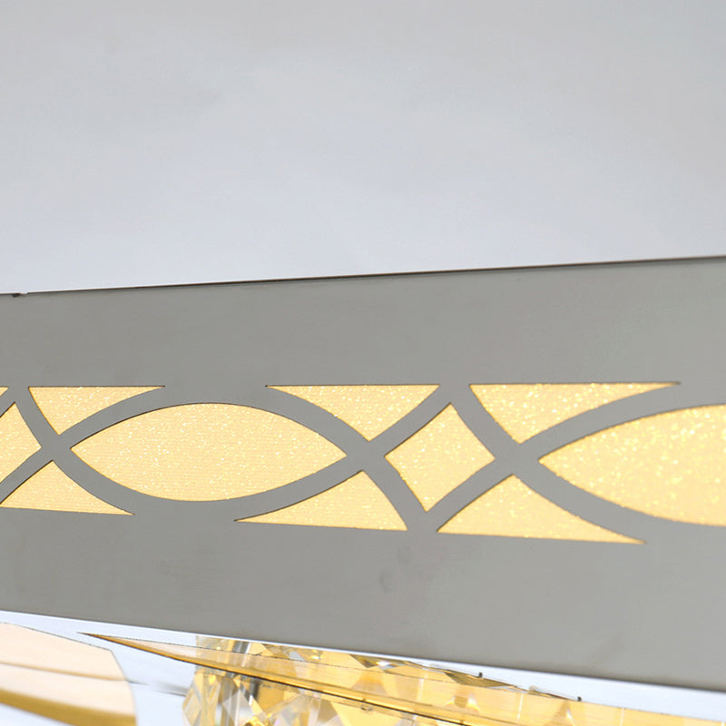 Contemporary Led Flush Mount Lamp - Rectangle Shape White Acrylic Ceiling Fixture For Living Room 3