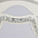 Contemporary White Led Flush Mount Ceiling Light With Remote Control Dimming - Floral Pattern 3