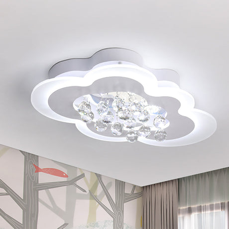 White Led Crystal Cloud Ceiling Lamp - Warm/White Light Minimalist Design 21.5/25.5 Wide / 21.5