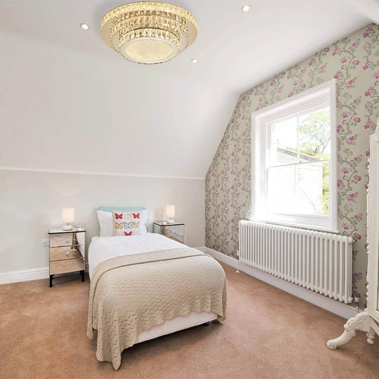 Modern White Led Flush Light Fixture - 18’/21.5’ Three - Tiered Design / 18’