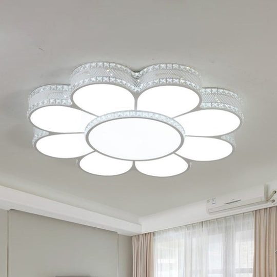 White Led Petal Ceiling Flush Mount Lamp - 19.5’/23.5’/31.5’ Modern Acrylic Warm 3 Color
