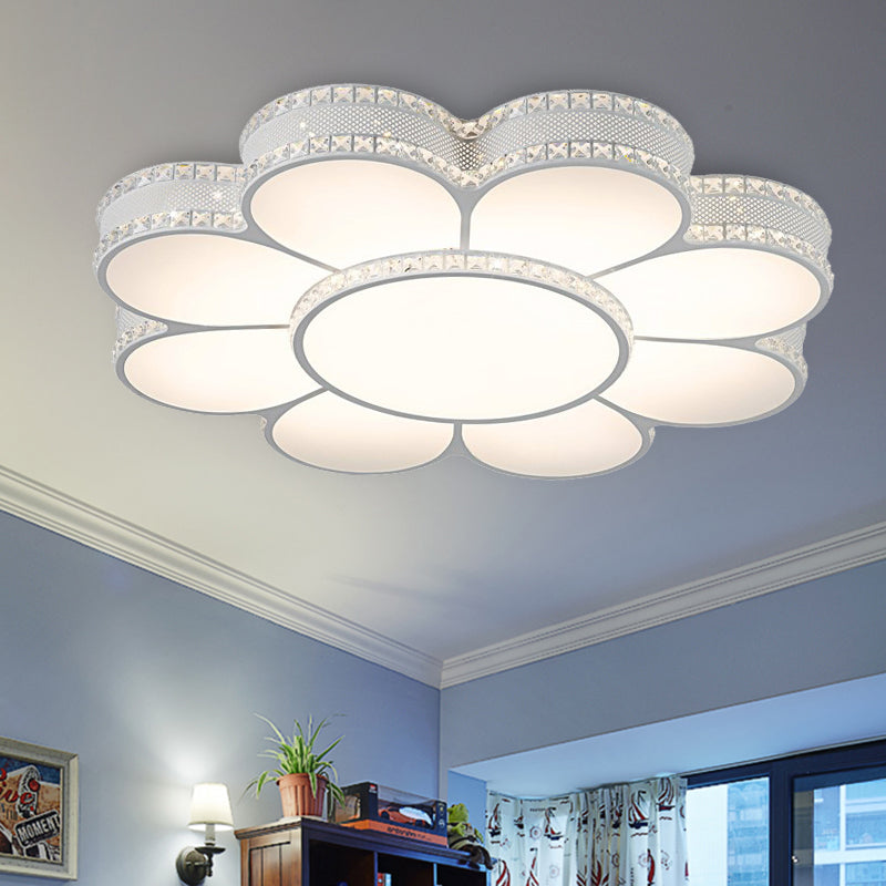 White Led Petal Ceiling Flush Mount Lamp - 19.5’/23.5’/31.5’ Modern Acrylic Warm 3 Color Light