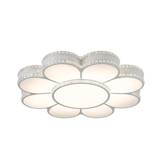 White Led Petal Ceiling Flush Mount Lamp - 19.5’/23.5’/31.5’ Modern Acrylic Warm 3 Color Light