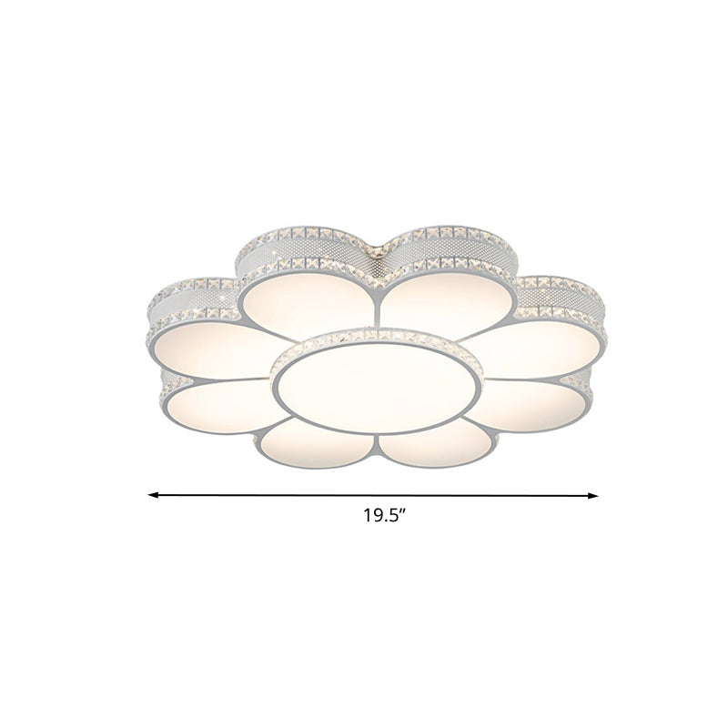 White Led Petal Ceiling Flush Mount Lamp - 19.5’/23.5’/31.5’ Modern Acrylic Warm 3 Color Light