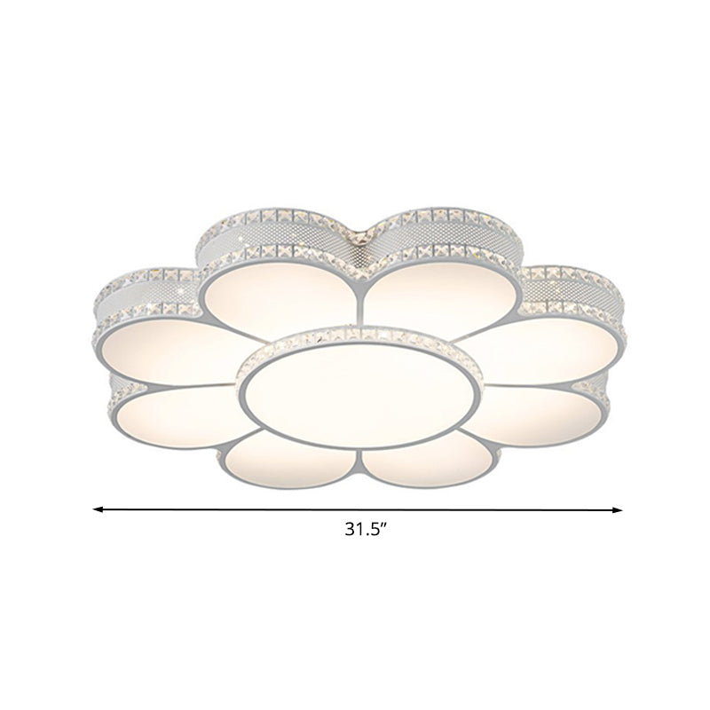 White Led Petal Ceiling Flush Mount Lamp - 19.5’/23.5’/31.5’ Modern Acrylic Warm 3 Color Light