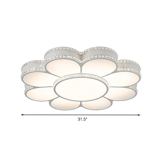White Led Petal Ceiling Flush Mount Lamp - 19.5’/23.5’/31.5’ Modern Acrylic Warm 3 Color Light