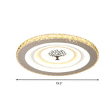 Modern White Led Flush Mount Ceiling Light For Bedrooms - 10/19.5 Wide Acrylic Fixture