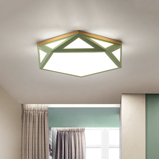 Geometric Acrylic Led Flush Light With Multiple Sizes And Color Options For Bedroom Ceiling - Modern