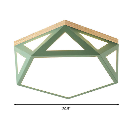 Geometric Acrylic Led Flush Light With Multiple Sizes And Color Options For Bedroom Ceiling -