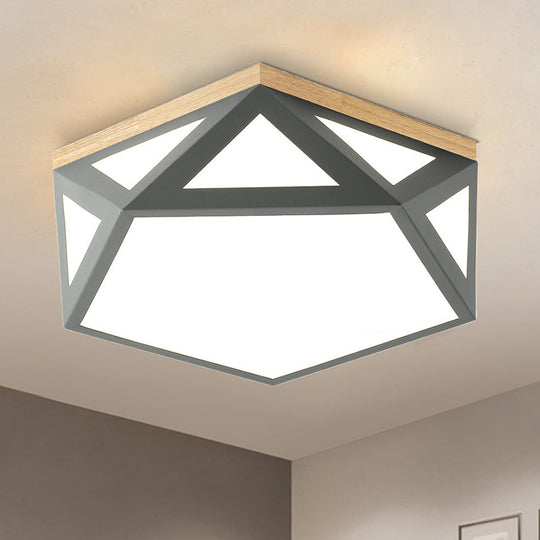 Geometric Acrylic Led Flush Light With Multiple Sizes And Color Options For Bedroom Ceiling - Modern