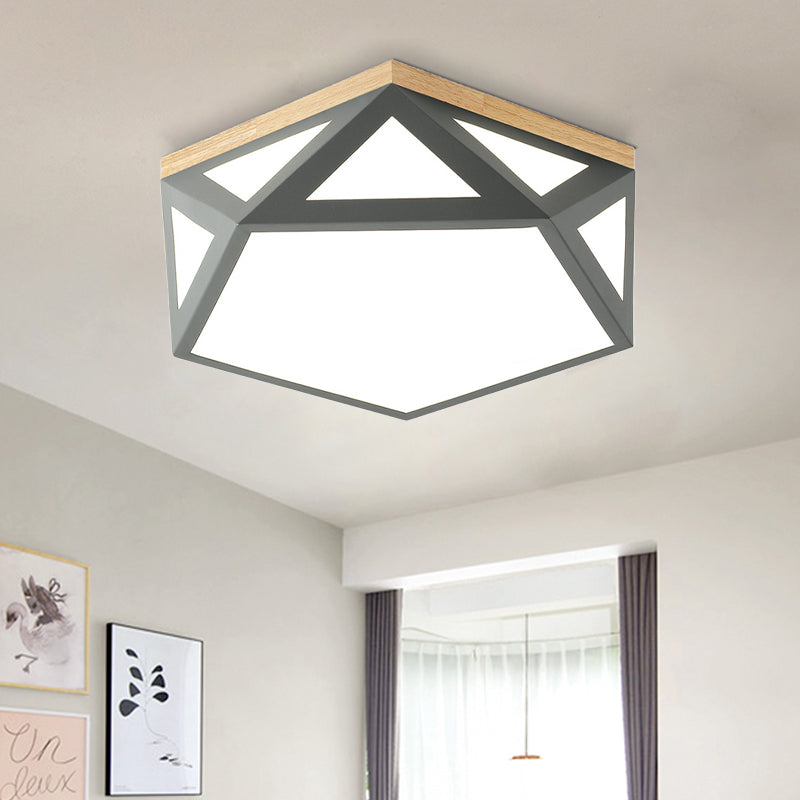 Geometric Acrylic Led Flush Light With Multiple Sizes And Color Options For Bedroom Ceiling - Modern