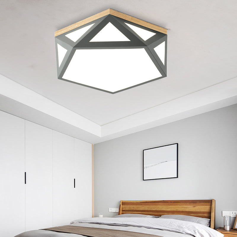Geometric Acrylic Led Flush Light With Multiple Sizes And Color Options For Bedroom Ceiling - Modern