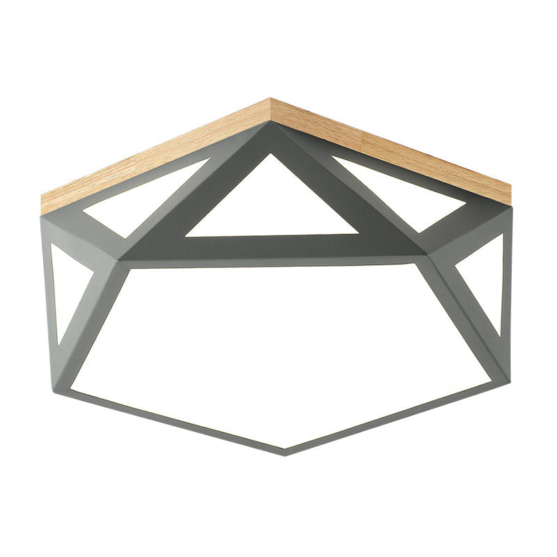 Geometric Acrylic Led Flush Light With Multiple Sizes And Color Options For Bedroom Ceiling - Modern