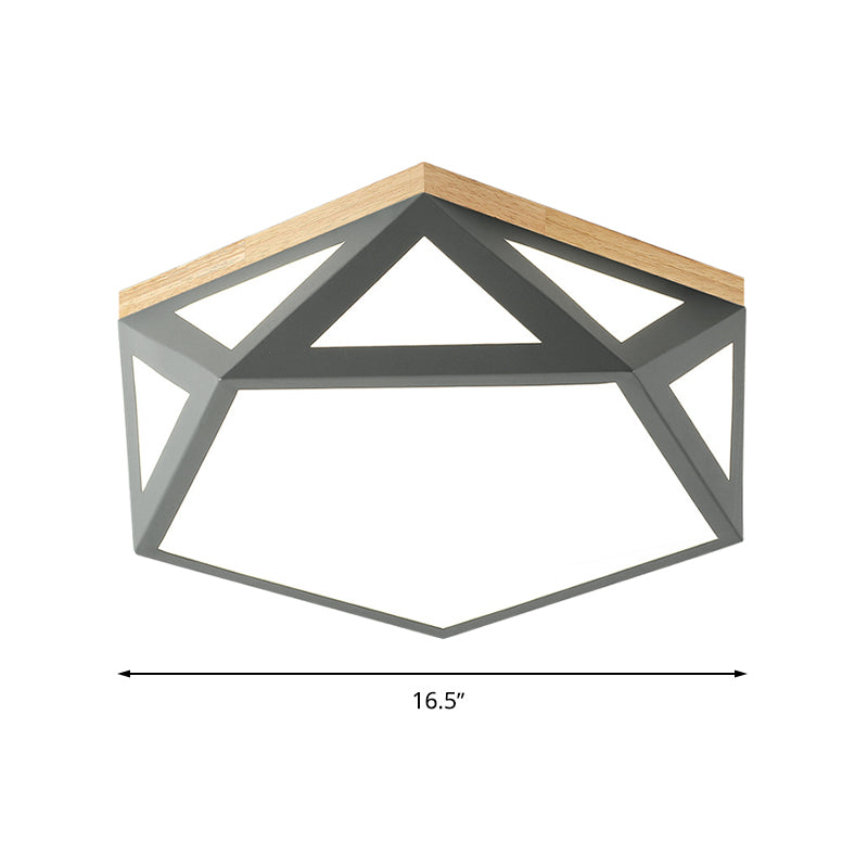 Geometric Acrylic Led Flush Light With Multiple Sizes And Color Options For Bedroom Ceiling - Modern