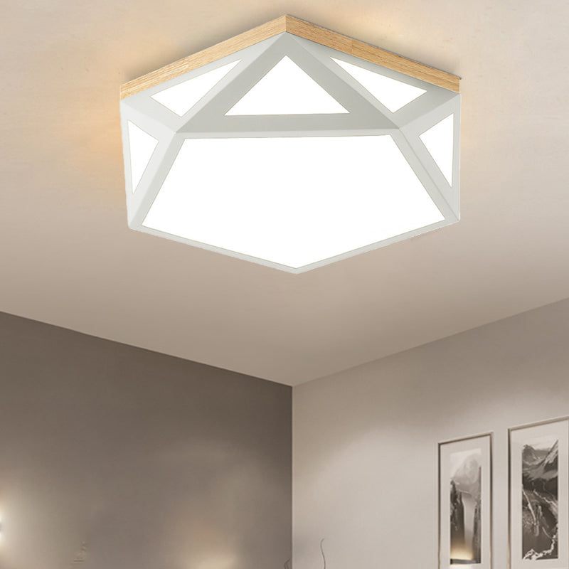 Geometric Acrylic Led Flush Light With Multiple Sizes And Color Options For Bedroom Ceiling - Modern