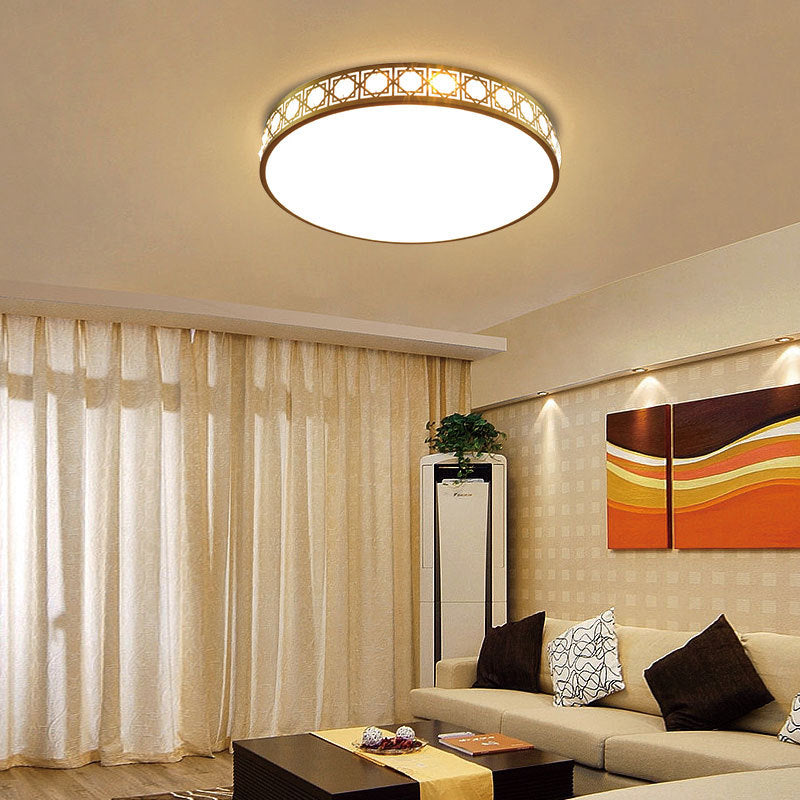 Modern Led Flush Mount Crystal Ceiling Lamp For Bedroom - 3 Sizes Available