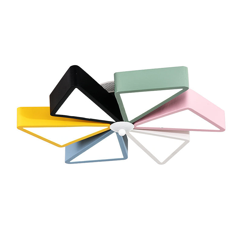 19.5’/23.5’ Modern Acrylic Led Flushmount Light - Windmill Design Blue & Pink Ceiling Lighting
