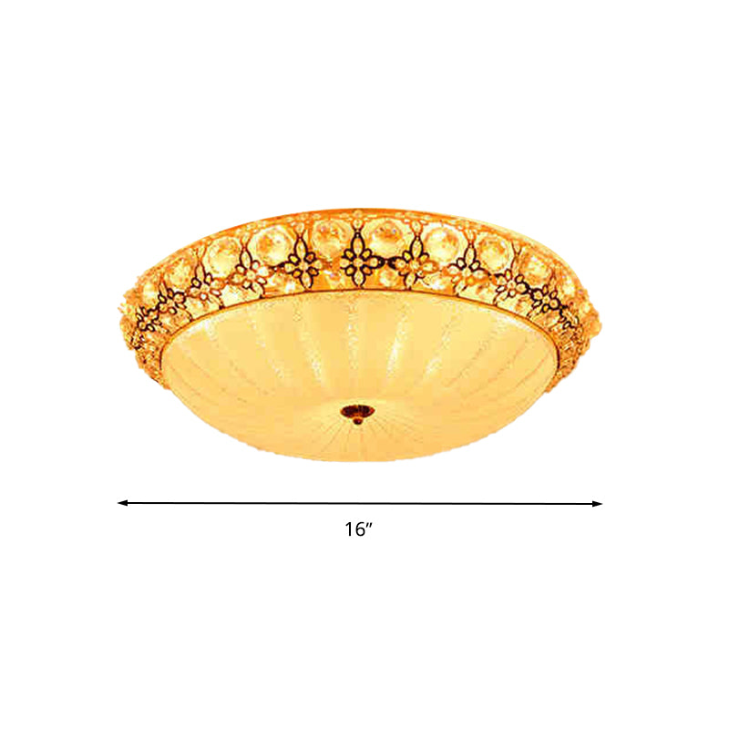Modern Led Flushmount Ceiling Light - White Dimple Frosted Glass 16’/19.5’/23.5’ Dia Warm/White