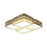 Modern K9 Crystal Led Ceiling Light - Flush Mount Acrylic Shade Remote Control Dimming 21.5/37.5