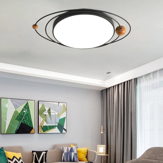 Modern Nordic Led Ceiling Lamp With Round Acrylic Design - 21’/26’/31’ Gray/Green/White