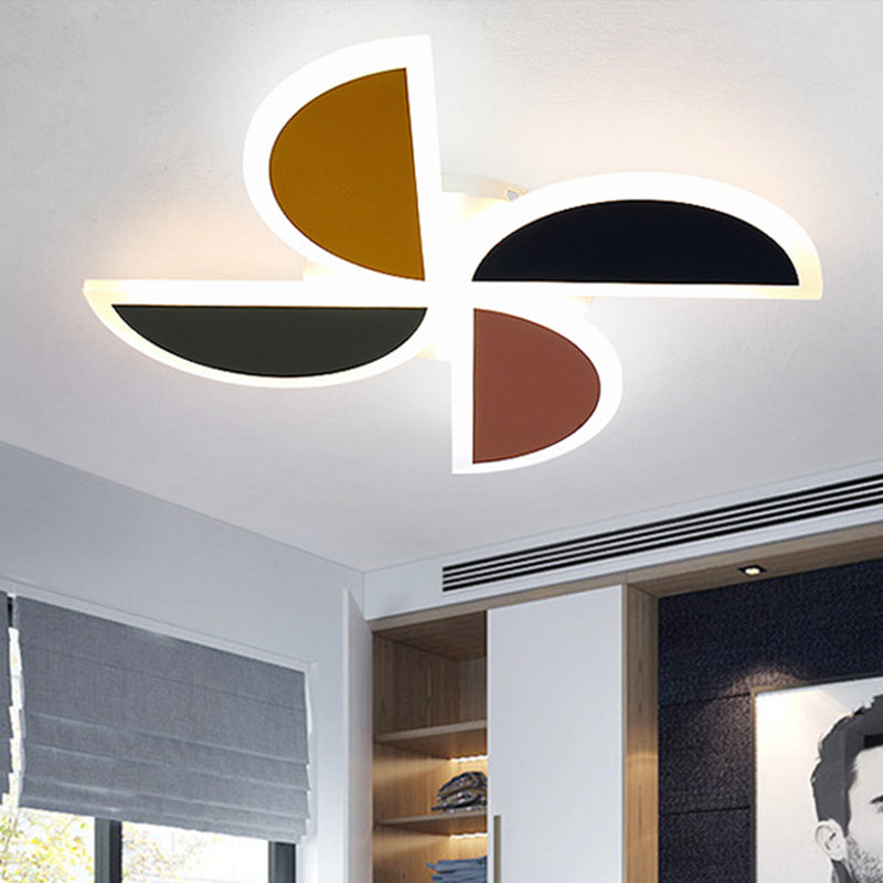 Nordic Windmill Acrylic Led Ceiling Lamp 19.5’/23.5’ Flush Mount Lighting - Green - Yellow -