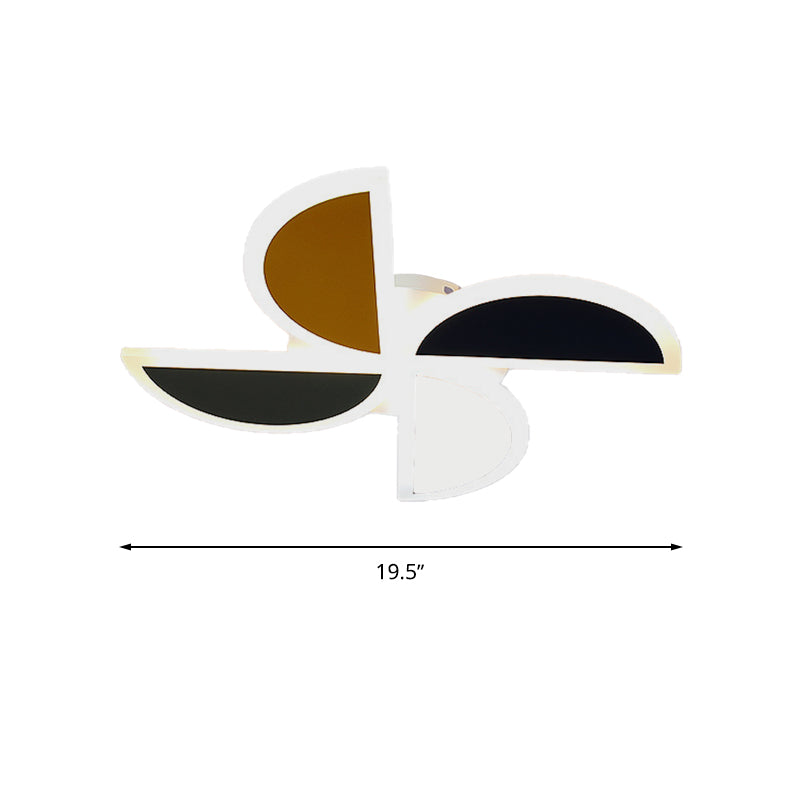 Nordic Windmill Acrylic Led Ceiling Lamp 19.5’/23.5’ Flush Mount Lighting - Green - Yellow -