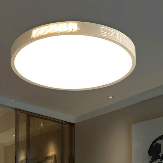 Flush Mounted Led Crystal Ceiling Light With Acrylic Shade - Rectangle/Round Options 16/19.5/23.5
