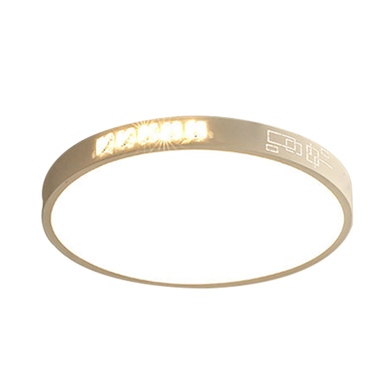 Flush Mounted Led Crystal Ceiling Light With Acrylic Shade - Rectangle/Round Options 16/19.5/23.5