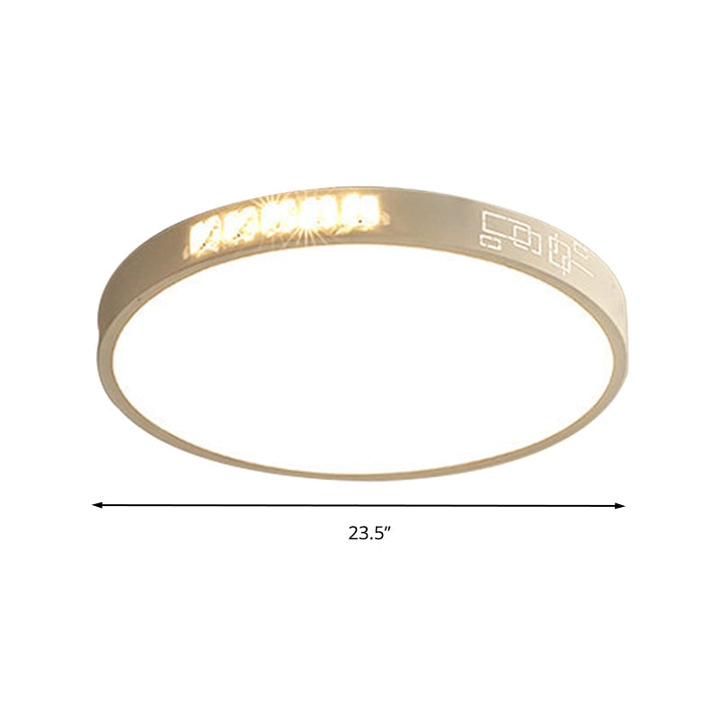 Flush Mounted Led Crystal Ceiling Light With Acrylic Shade - Rectangle/Round Options