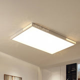 Flush Mounted Led Crystal Ceiling Light With Acrylic Shade - Rectangle/Round Options 16/19.5/23.5